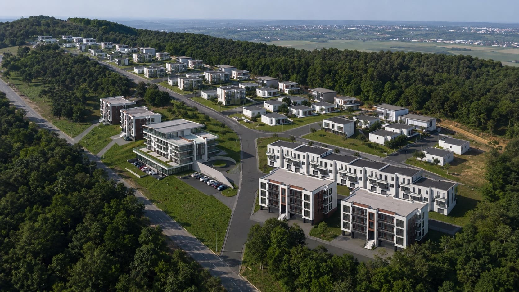 Magnolia Panoramic - vedere aeriana a ansamblului rezidential, Craiova