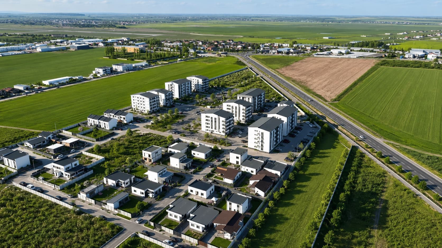 Magnolia Residence - vedere aeriana a ansamblului rezidential, zona Metro Craiova